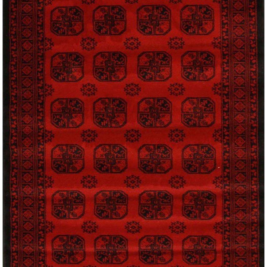 Istanbul Collection Classic Afghan Pattern Red Rug