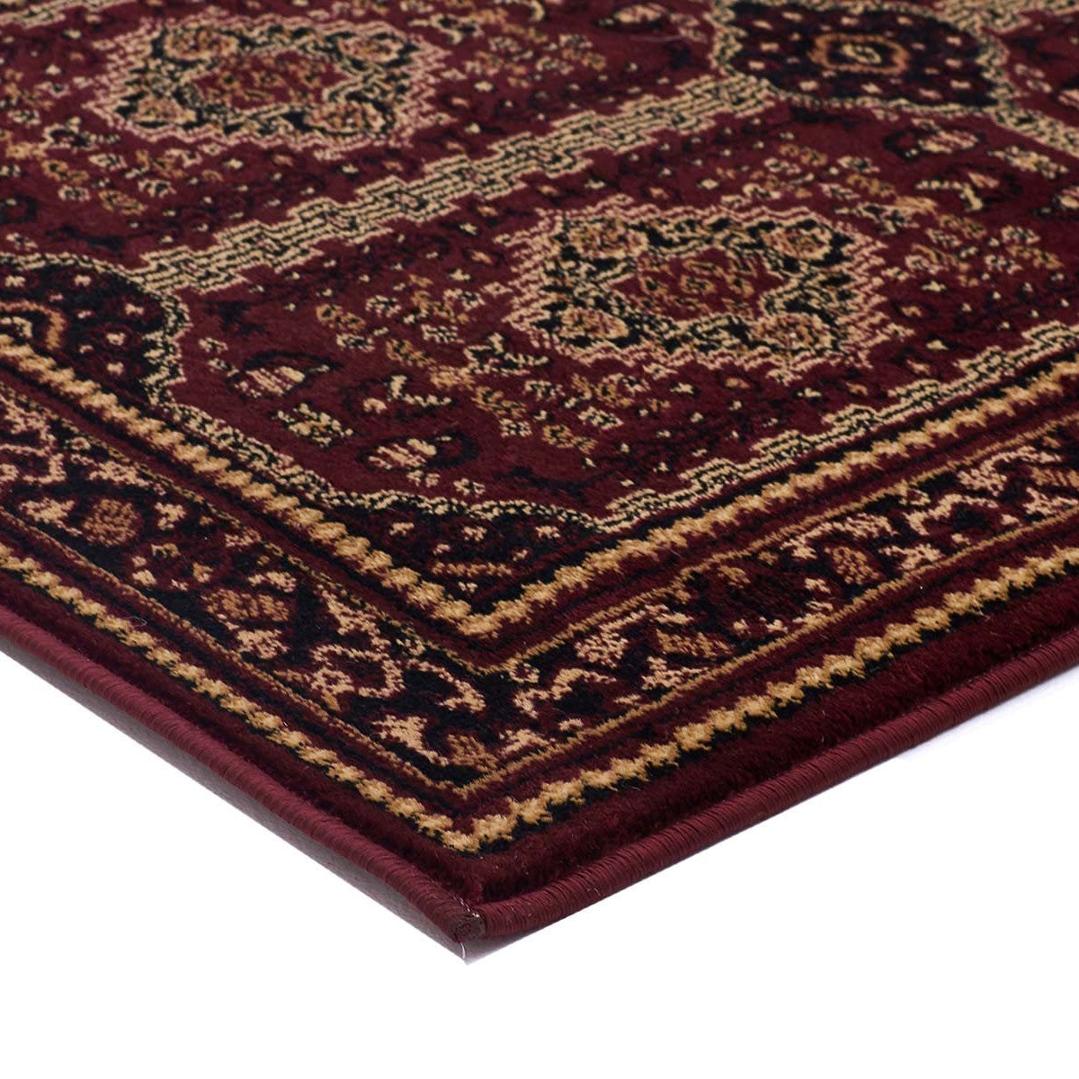 Istanbul Collection Traditional Afghan Design Burgundy Red Rug