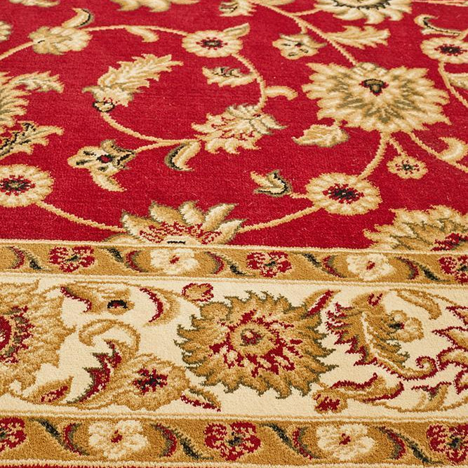 Sydney Collection Classic Rug Red With Ivory Border