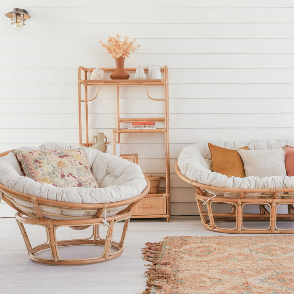 Double Papasan Cushion Papasan Cane Chair Living Room Comfy