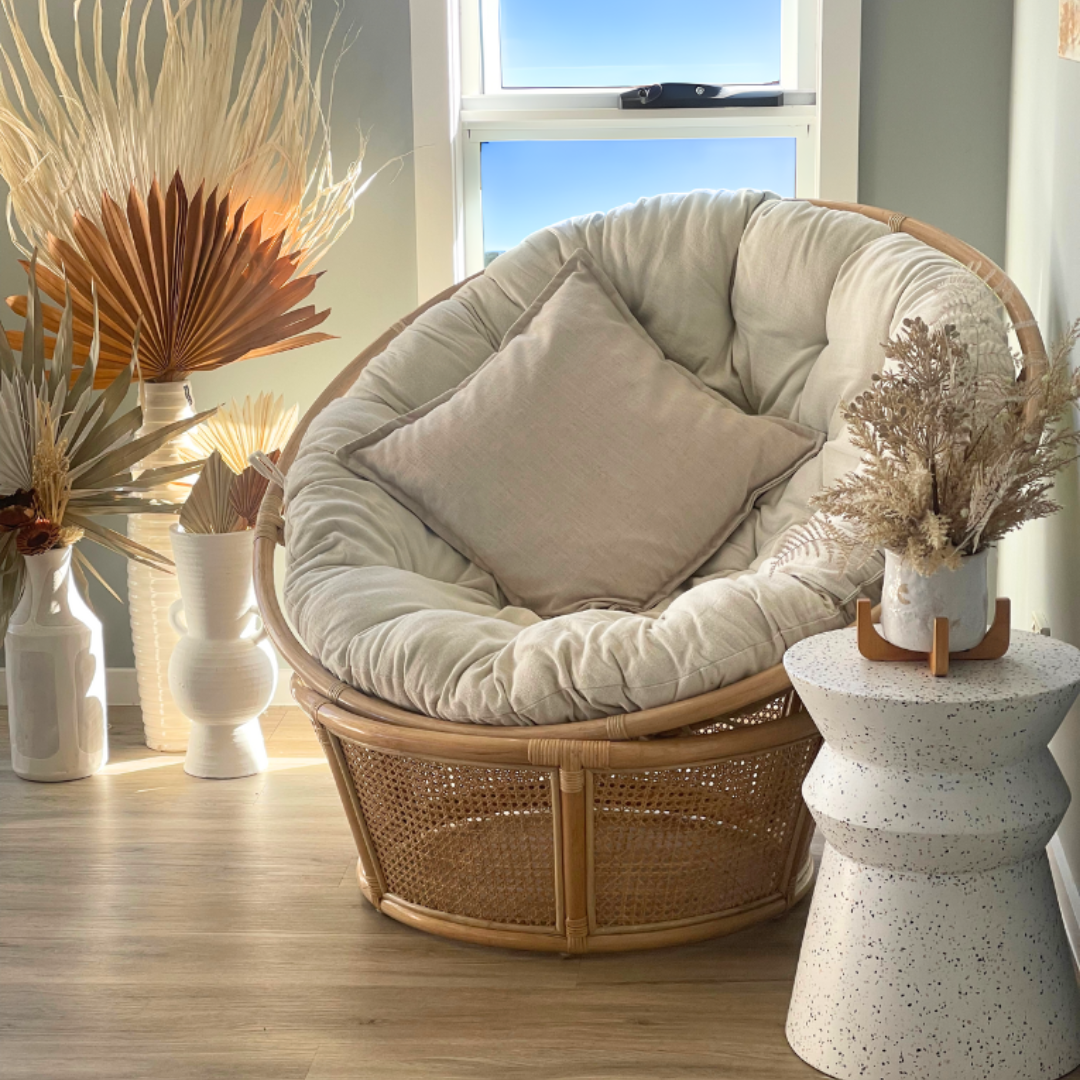 wicker pier one double papasan cushion