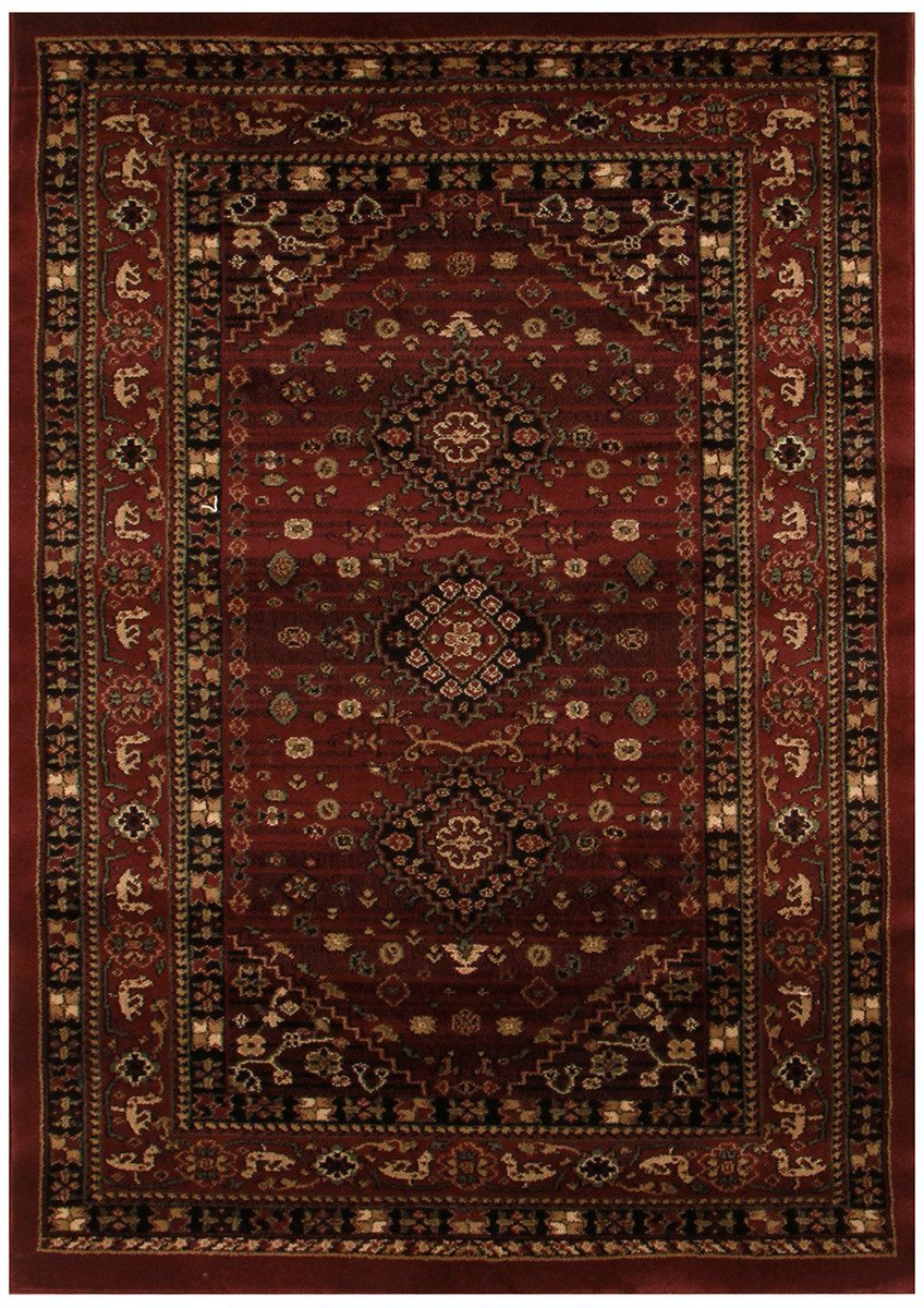 Istanbul Collection Traditional Shiraz Design Burgundy Red Rug