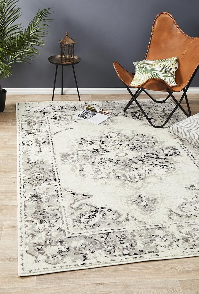 Alexa Transitional Rug White Grey Black – Trader Trove
