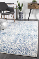 Oasis Ismail White Blue Rustic Rug