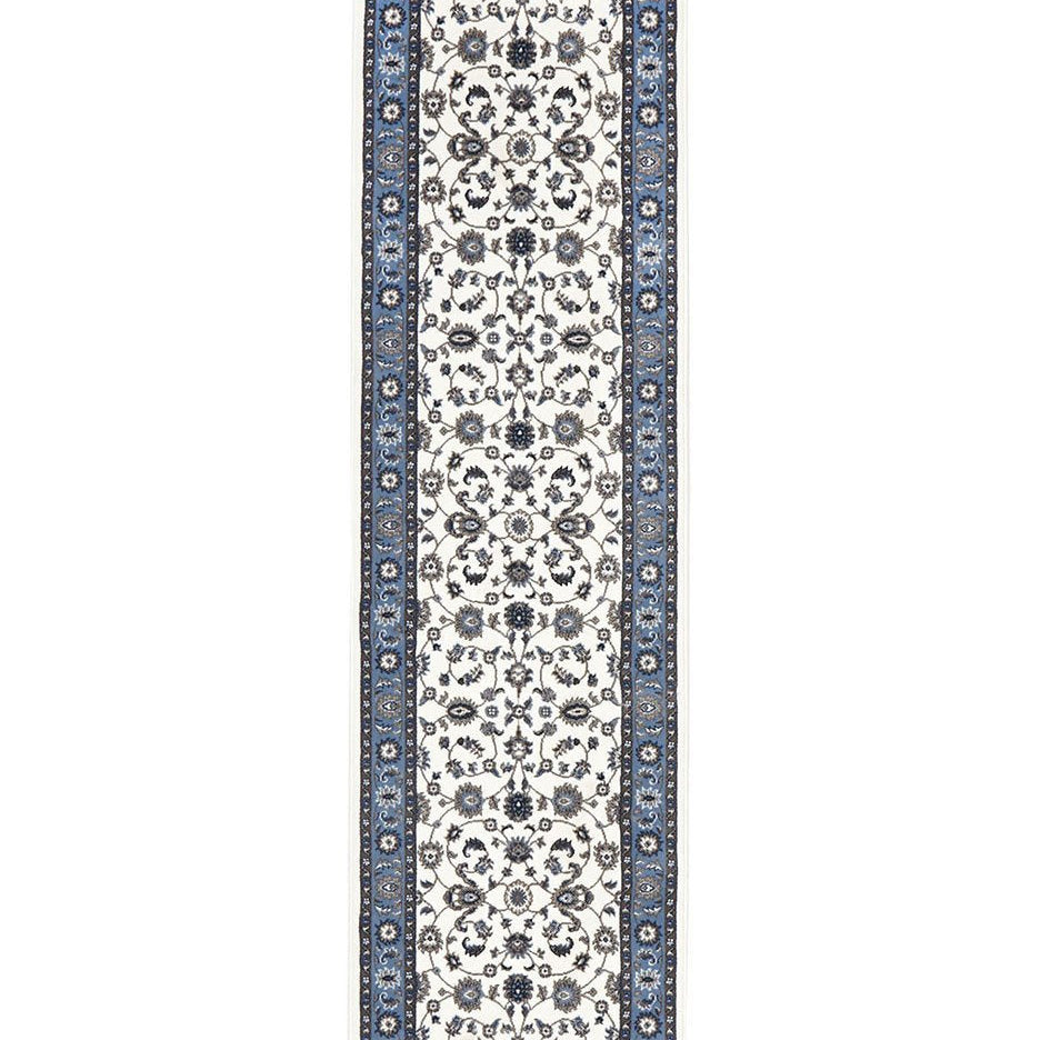 Sydney Collection Classic Rug White With Blue Border