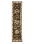 Sydney Collection Medallion Rug Green With Ivory Border